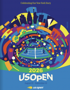 The very colorful cover of the 2026 US Open program.
